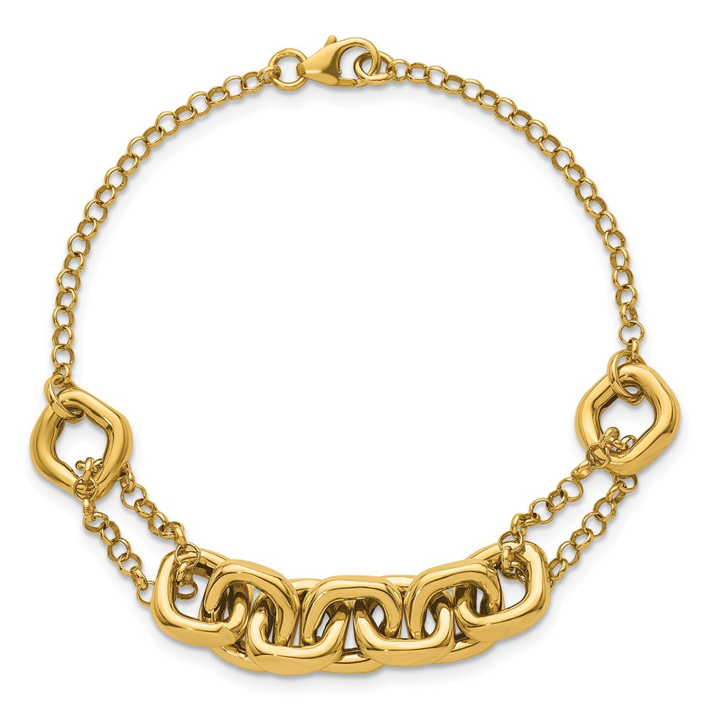 Polished Fancy Multi Link Bracelet 7.5"
