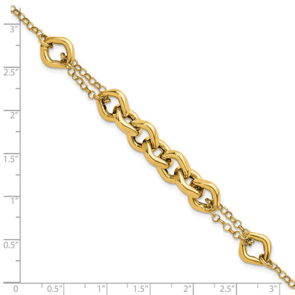 Polished Fancy Multi Link Bracelet 7.5"