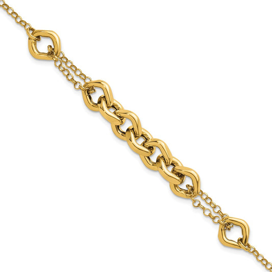 Polished Fancy Multi Link Bracelet 7.5"