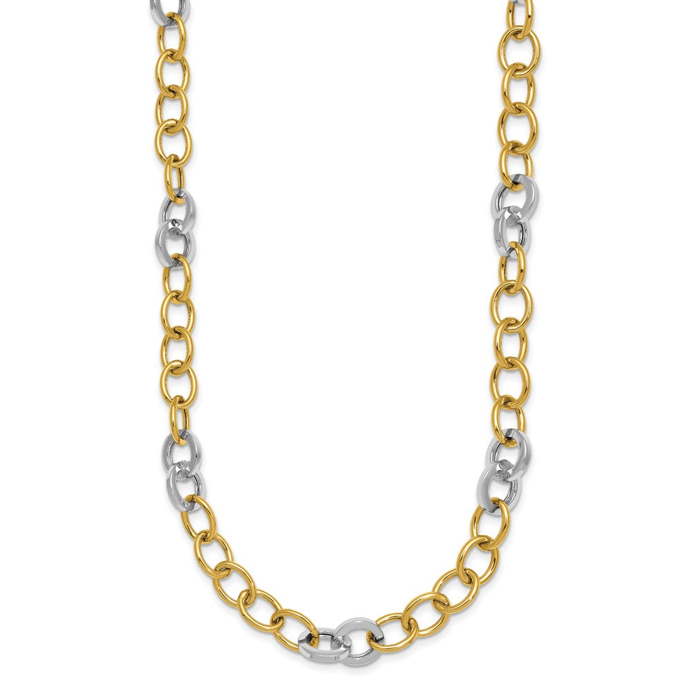 Polished Fancy Circle Chain 9.75mm Necklace 18"