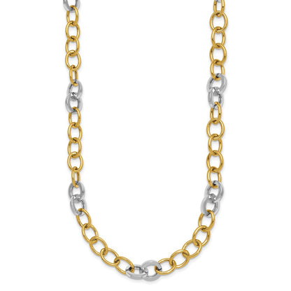 Polished Fancy Circle Chain 9.75mm Necklace 18"