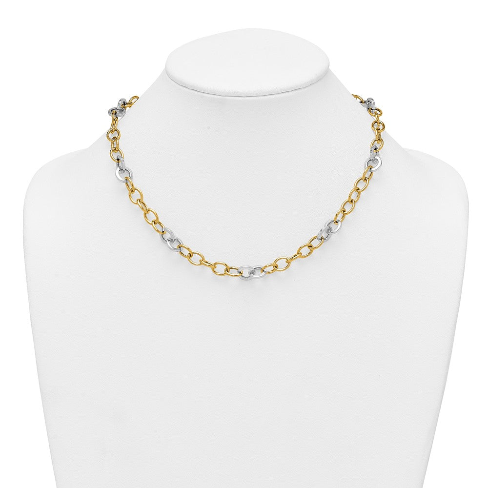 Polished Fancy Circle Chain 9.75mm Necklace 18"