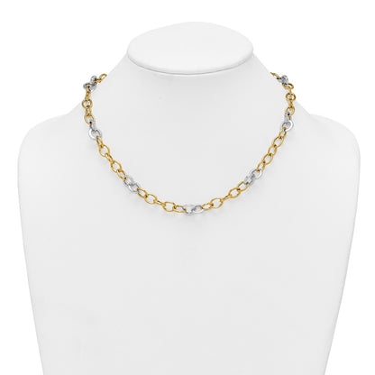 Polished Fancy Circle Chain 9.75mm Necklace 18"