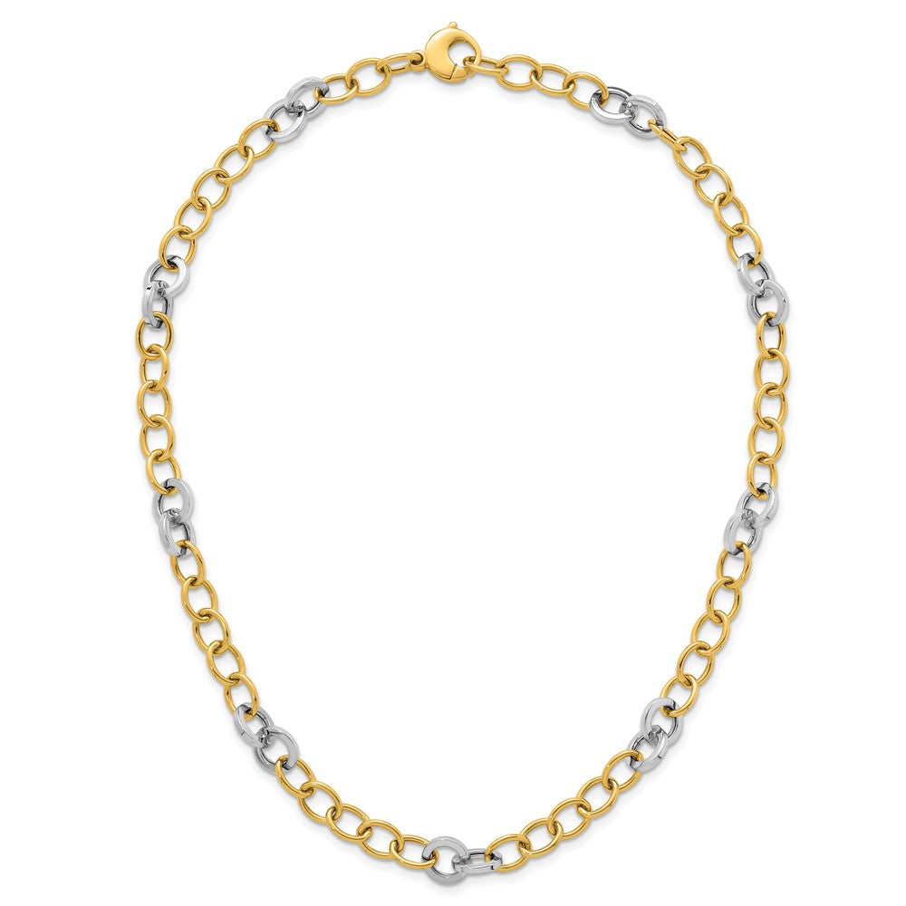 Polished Fancy Circle Chain 9.75mm Necklace 18"