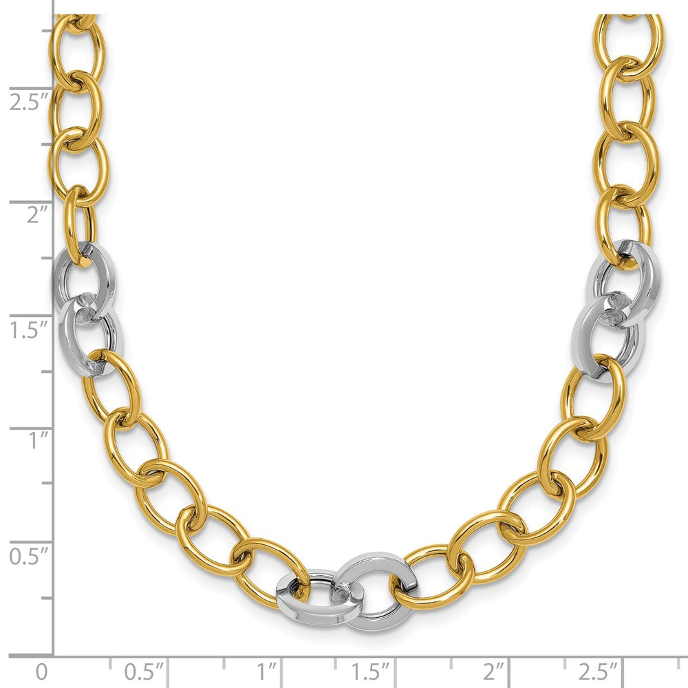 Polished Fancy Circle Chain 9.75mm Necklace 18"