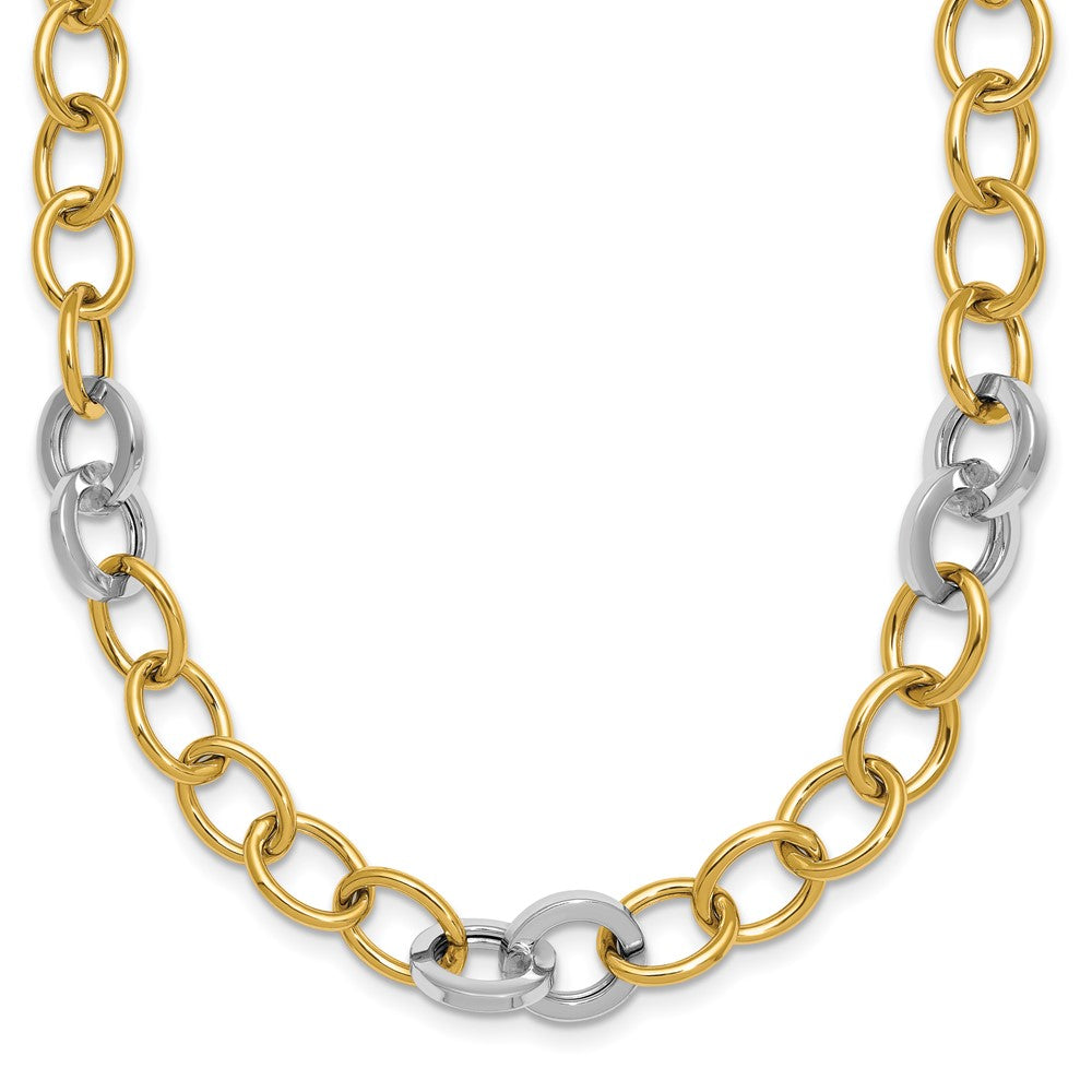 Polished Fancy Circle Chain 9.75mm Necklace 18"