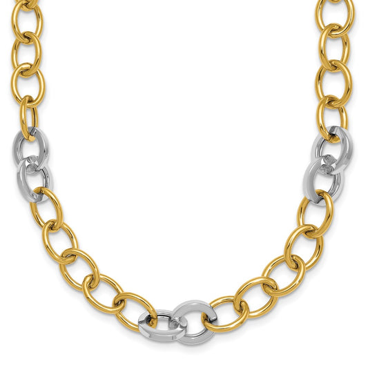 Polished Fancy Circle Chain 9.75mm Necklace 18"