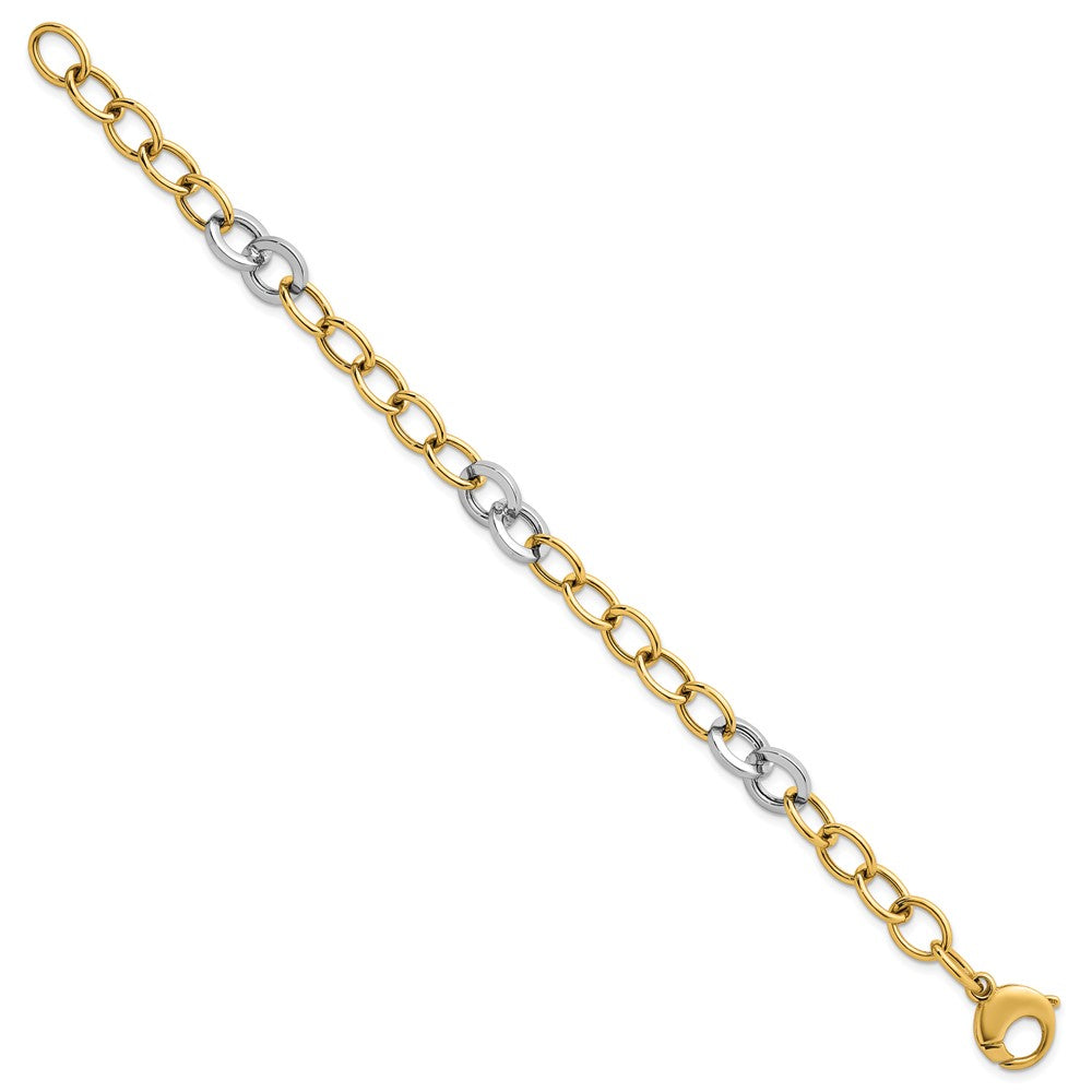Polished Fancy Circle Chain 9.75mm Bracelet 7.5"