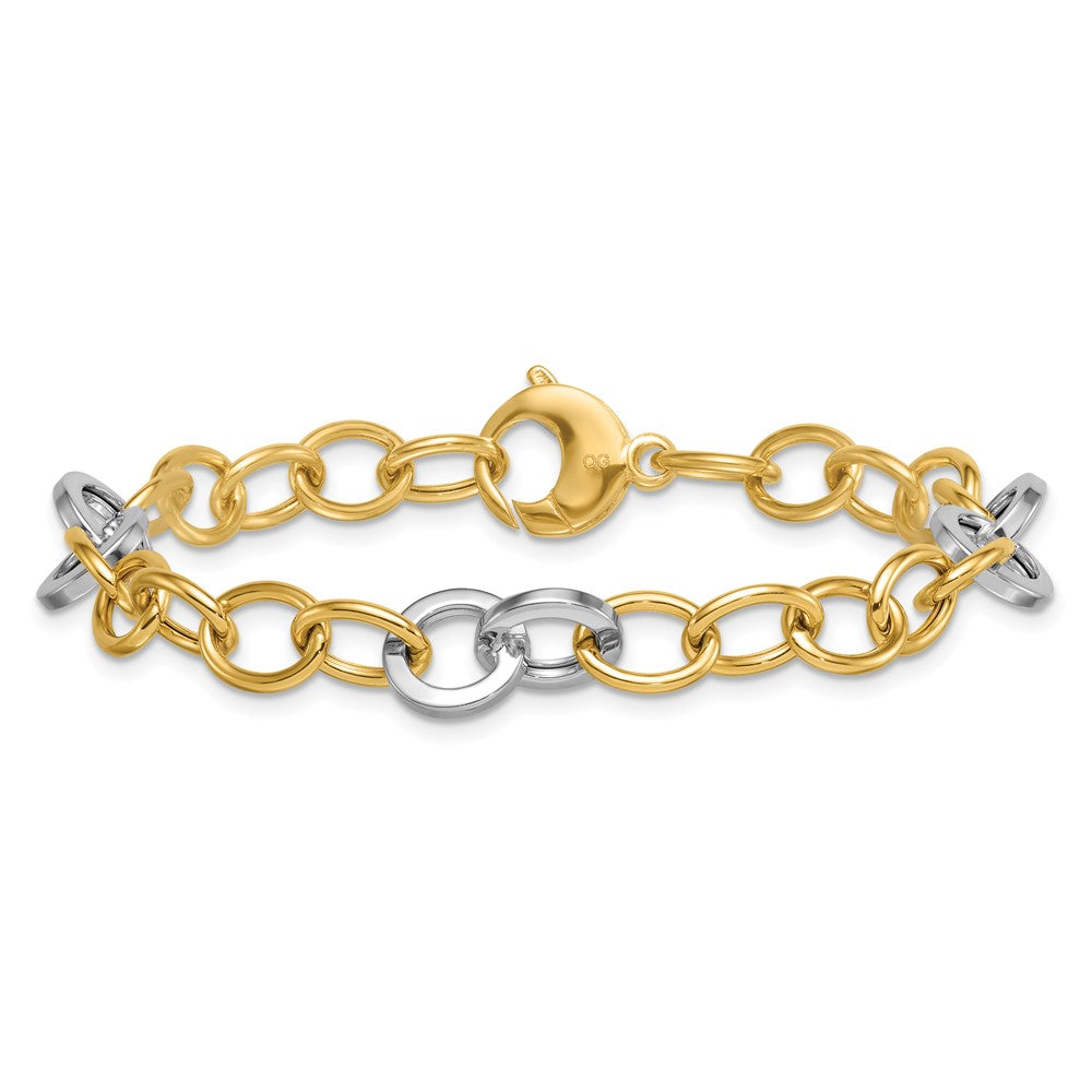 Polished Fancy Circle Chain 9.75mm Bracelet 7.5"