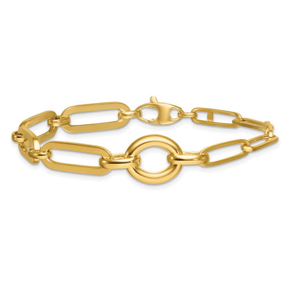 Polished Fancy Paperclip Link Bracelet 7.25" - 12mm