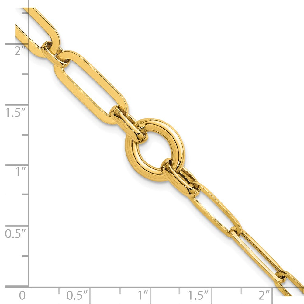 Polished Fancy Paperclip Link Bracelet 7.25" - 12mm