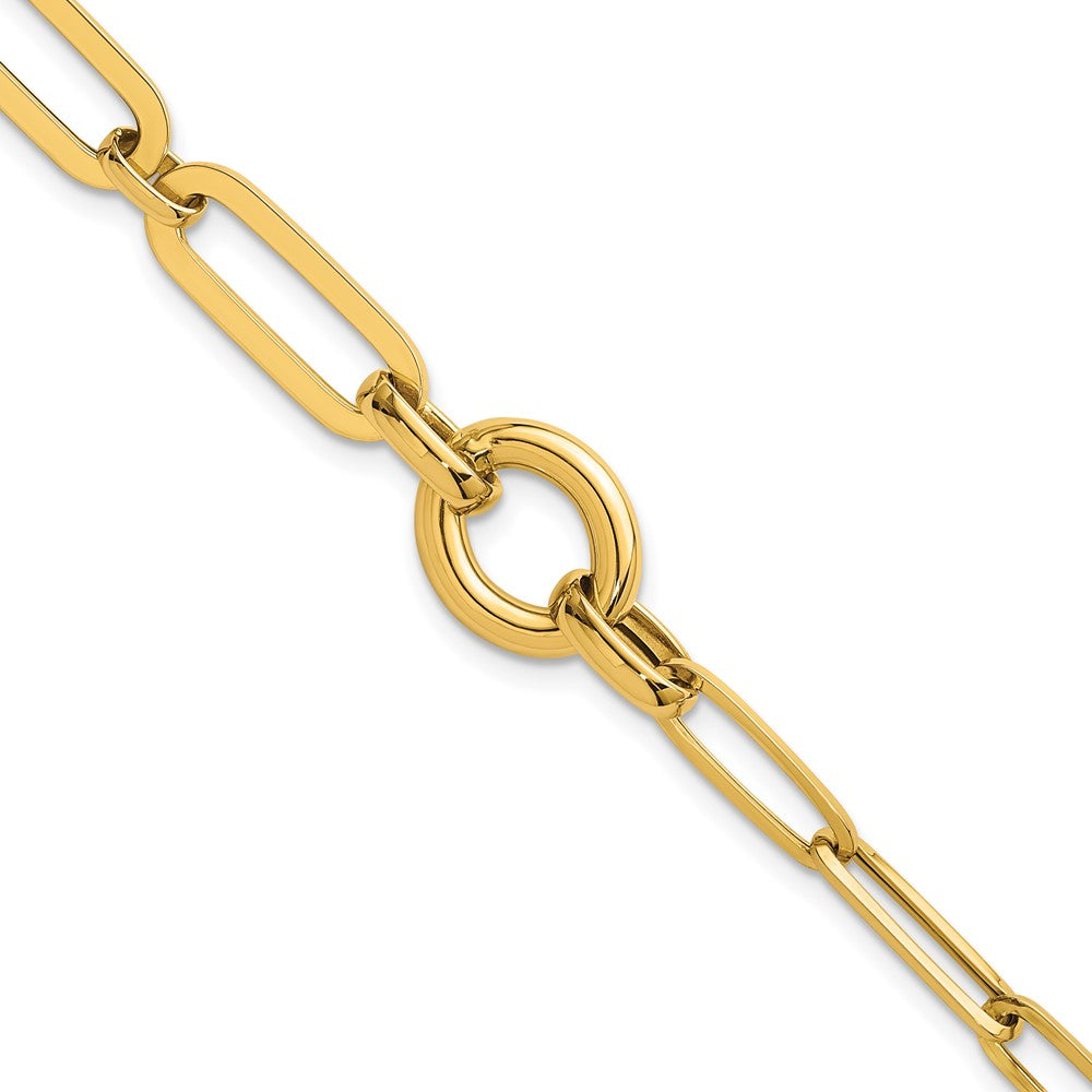 Polished Fancy Paperclip Link Bracelet 7.25" - 12mm