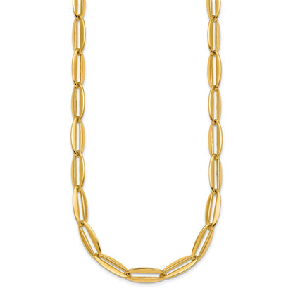 Polished Long Oval Link 7mm Necklace 18"