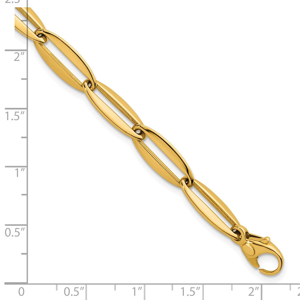 Polished Long Oval Link 7mm Bracelet 7.5"
