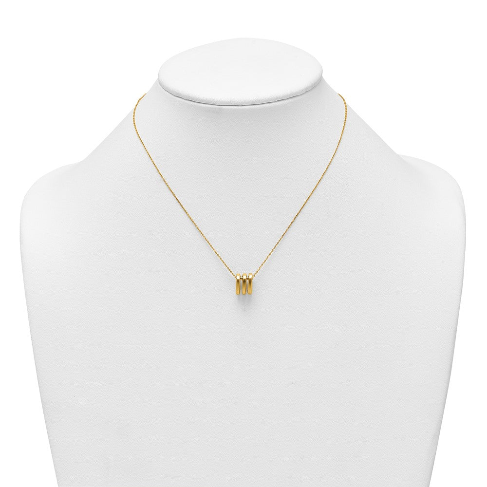 Polished 3 Oval Rings With 2in Ext Necklace