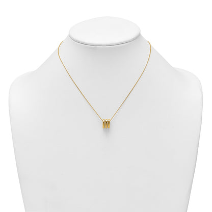 Polished 3 Oval Rings With 2in Ext Necklace