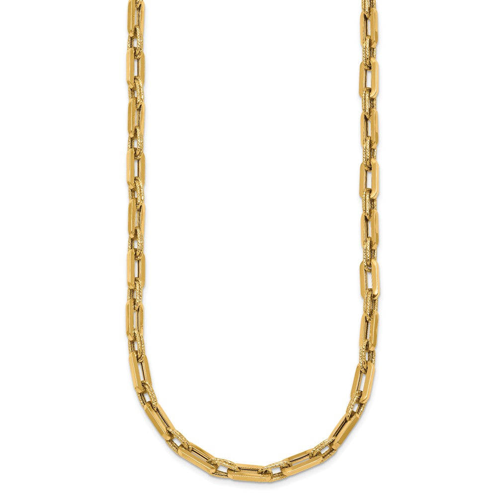 Polished and Textured Double Fancy Link Necklace 18.5"