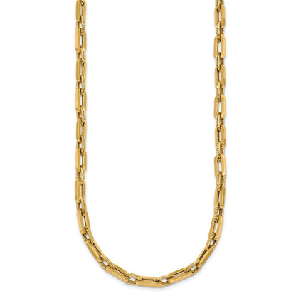 Polished and Textured Double Fancy Link Necklace 18.5"