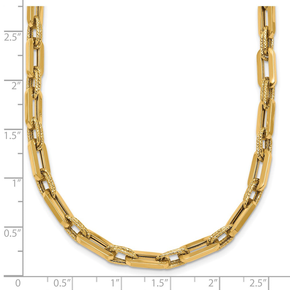 Polished and Textured Double Fancy Link Necklace 18.5"