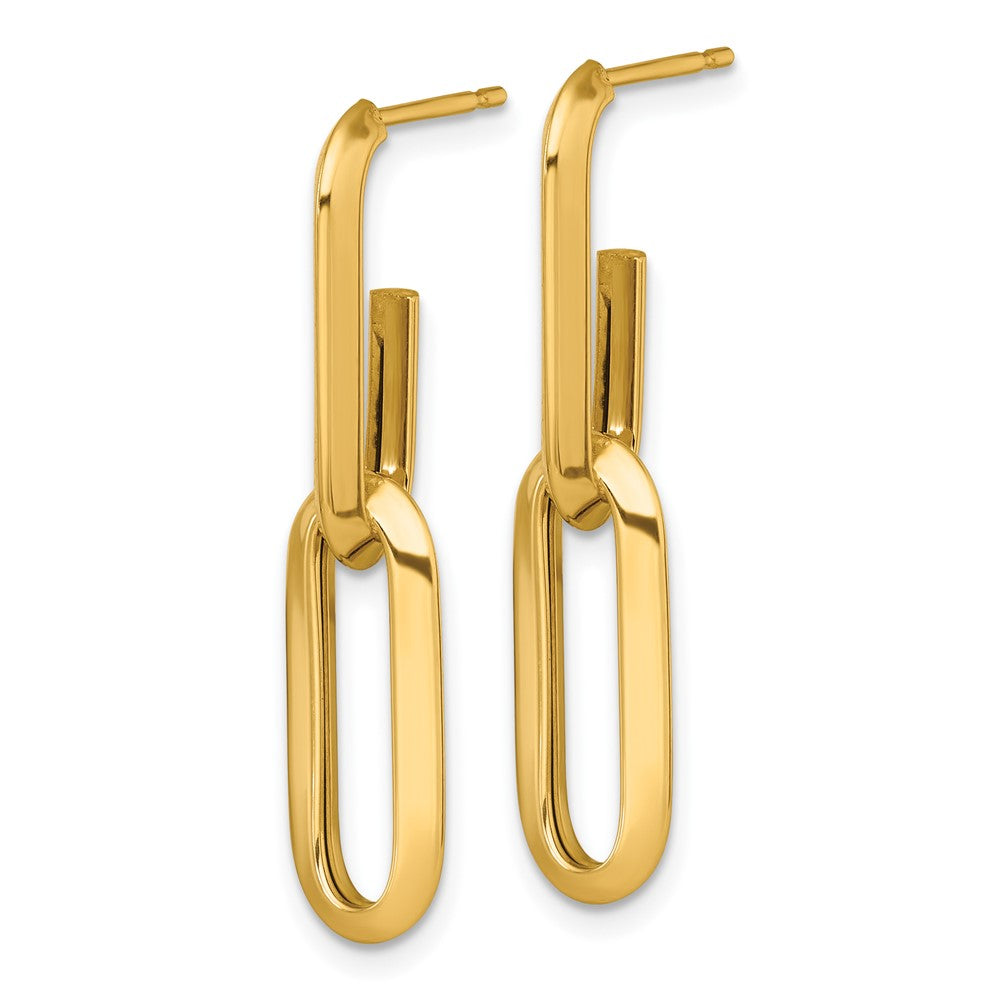 Polished Paperclip Link Chain 7mm Post Earrings