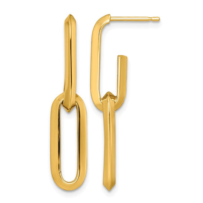 Polished Paperclip Link Chain 7mm Post Earrings