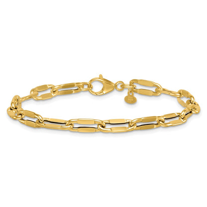 Polished Flat Fancy Link Bracelet 7.5"