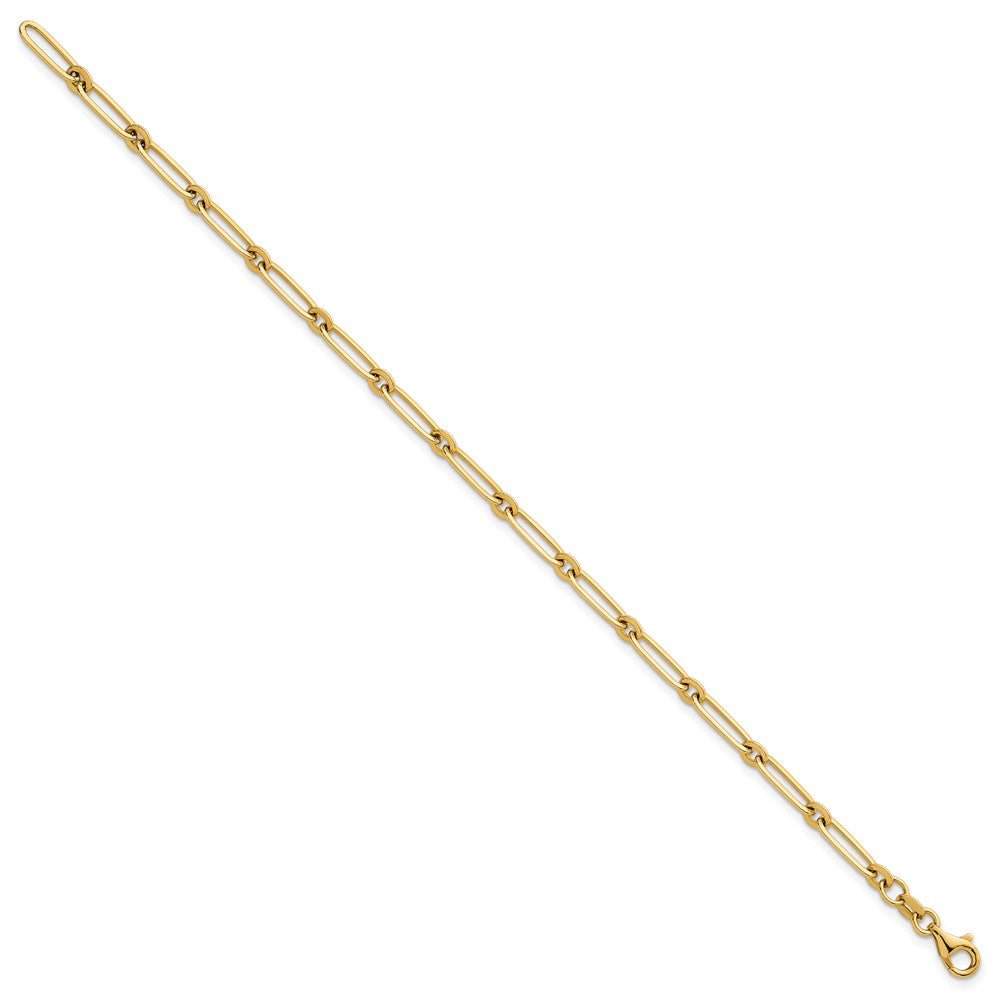 Polished Paperclip Link 3.75mm Bracelet 7.25"