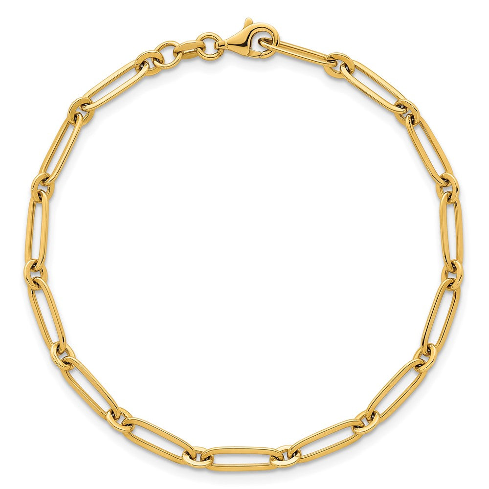 Polished Paperclip Link 3.75mm Bracelet 7.25"