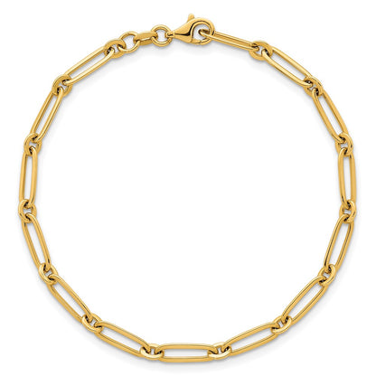 Polished Paperclip Link 3.75mm Bracelet 7.25"