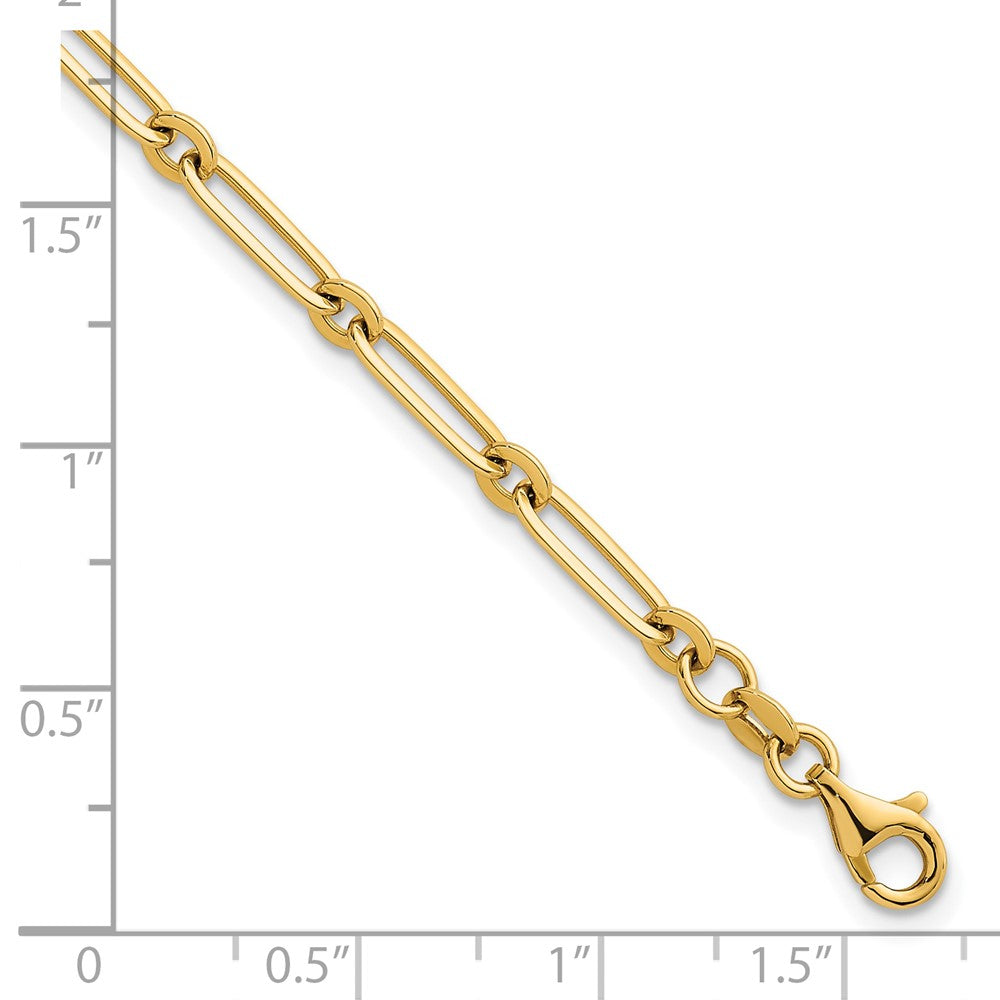 Polished Paperclip Link 3.75mm Bracelet 7.25"