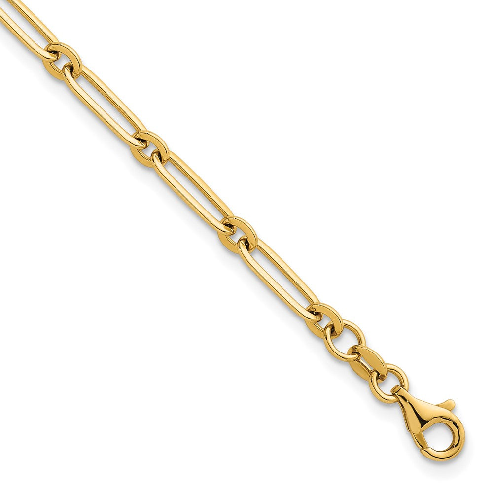 Polished Paperclip Link 3.75mm Bracelet 7.25"