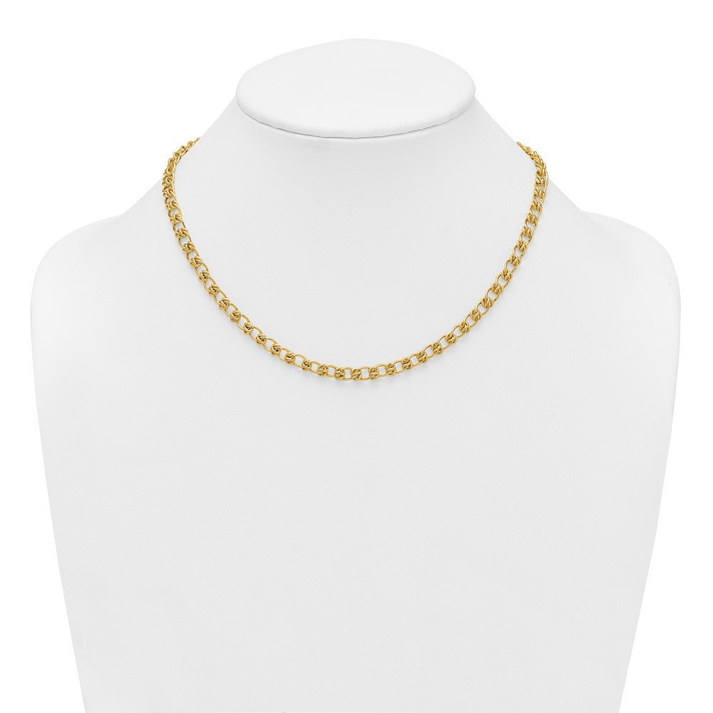 Polished 5.0mm Fancy Link Necklace 17"