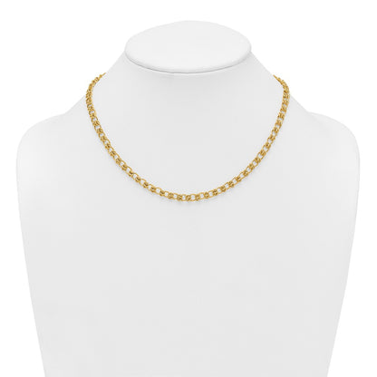 Polished 5.0mm Fancy Link Necklace 17"