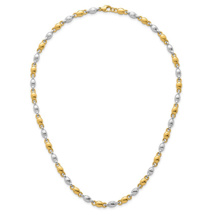 Polished Round Fancy Link 5.25mm Necklace 18"