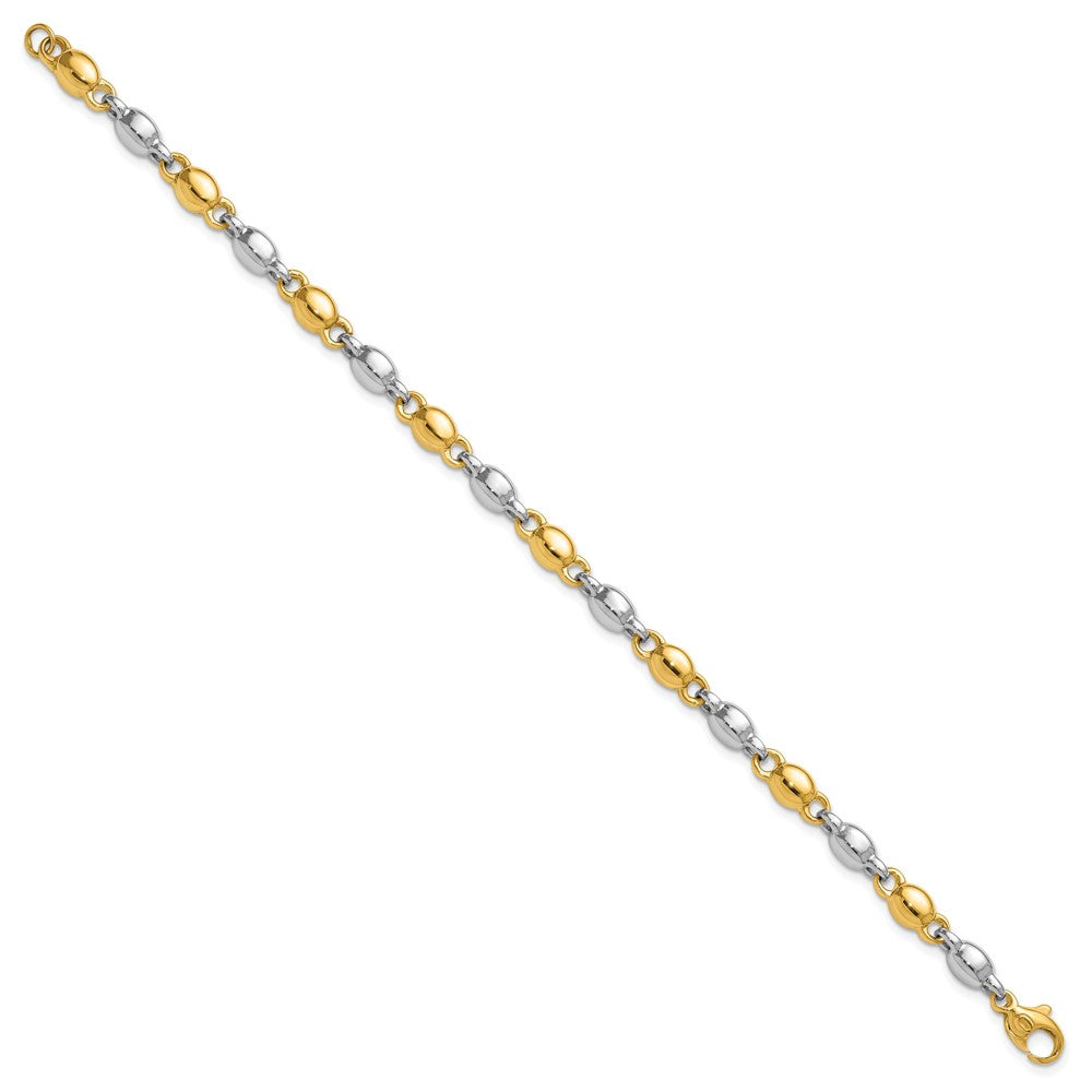 Polished Round Fancy Link Bracelet 7.25"