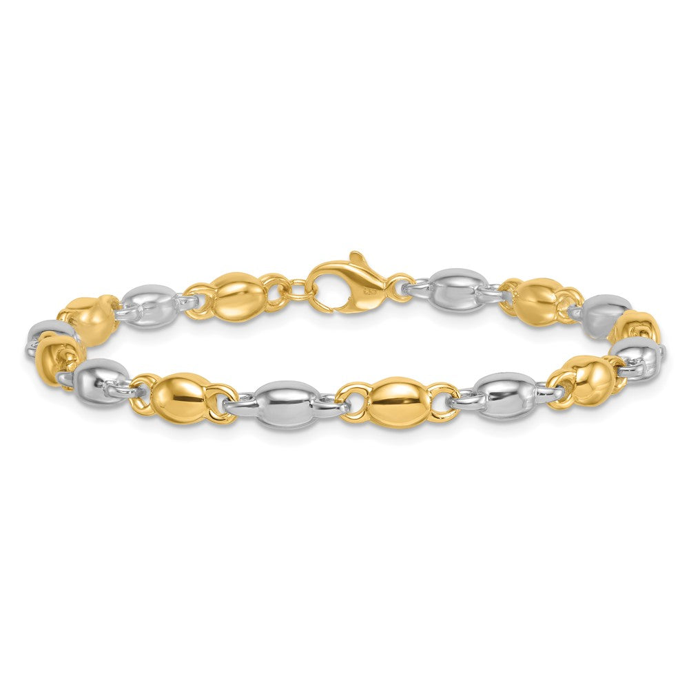 Polished Round Fancy Link Bracelet 7.25"