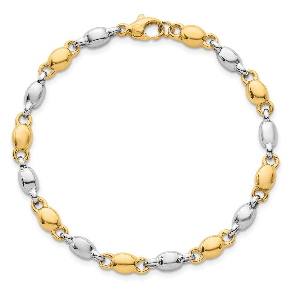 Polished Round Fancy Link Bracelet 7.25"