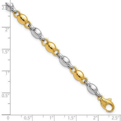 Polished Round Fancy Link Bracelet 7.25"