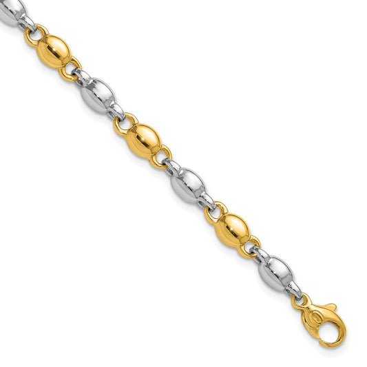 Polished Round Fancy Link Bracelet 7.25"