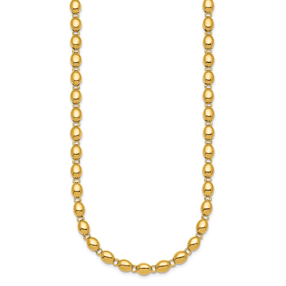 Polished Beaded Fancy Link 5.25mm Necklace 18"