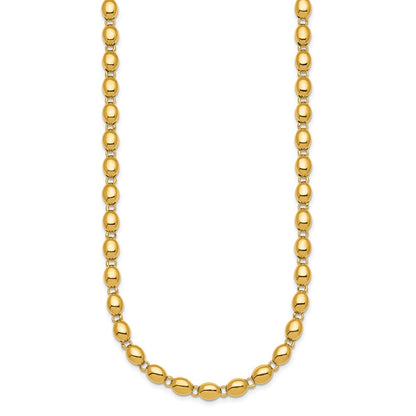 Polished Beaded Fancy Link 5.25mm Necklace 18"