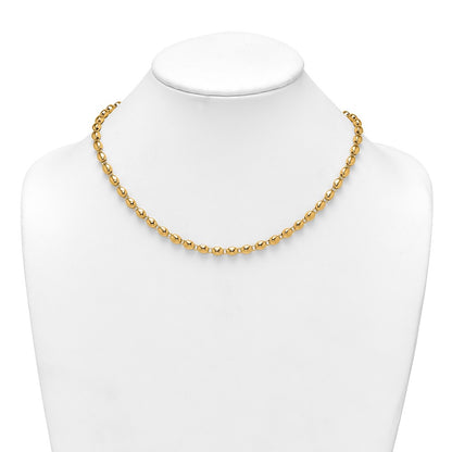 Polished Beaded Fancy Link 5.25mm Necklace 18"