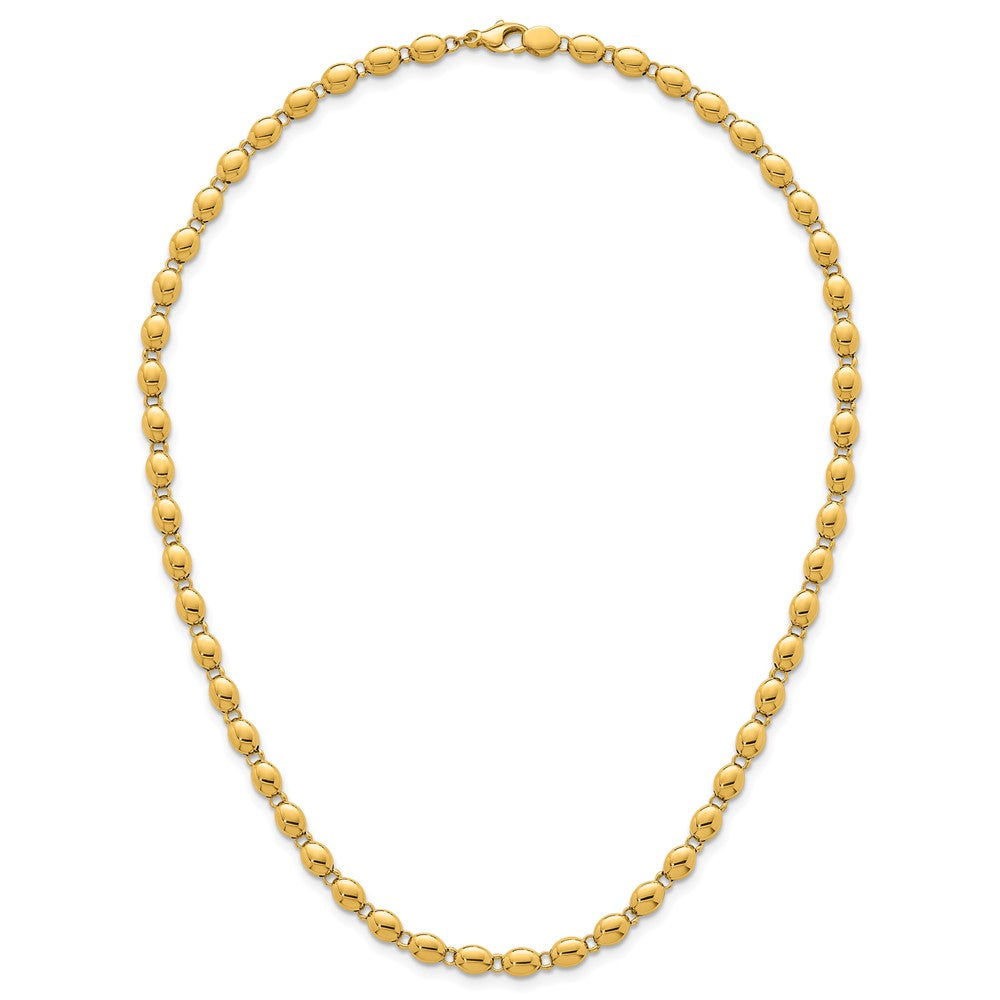 Polished Beaded Fancy Link 5.25mm Necklace 18"