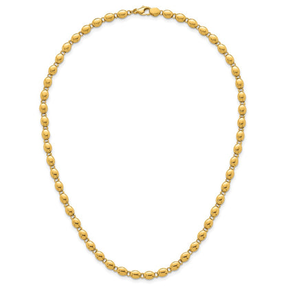 Polished Beaded Fancy Link 5.25mm Necklace 18"