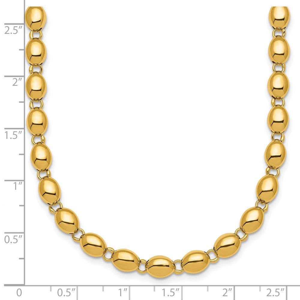 Polished Beaded Fancy Link 5.25mm Necklace 18"