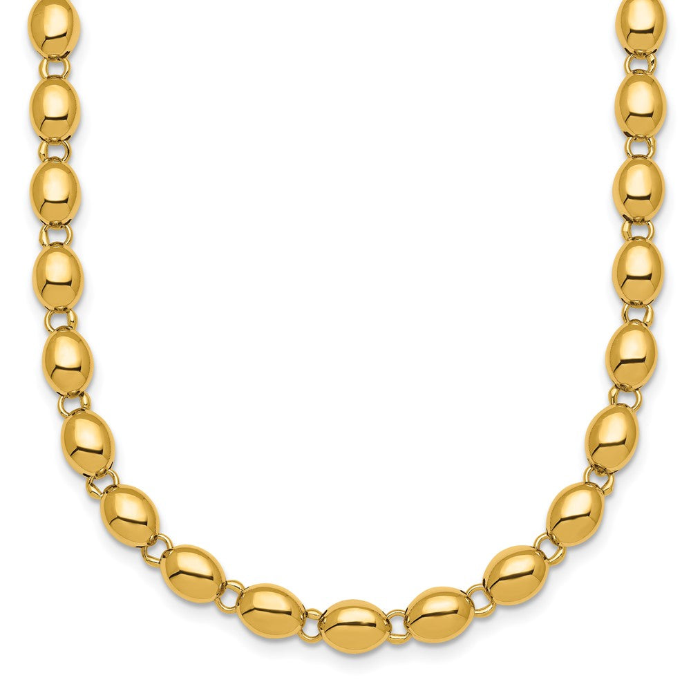 Polished Beaded Fancy Link 5.25mm Necklace 18"