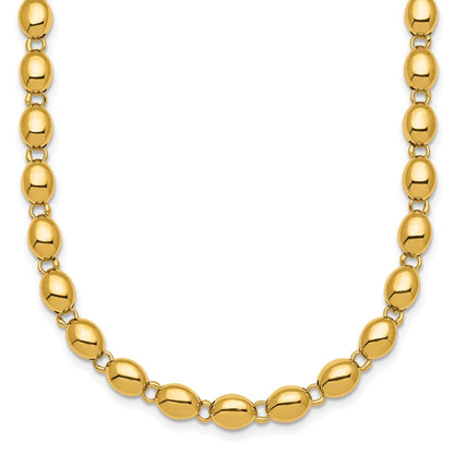 Polished Beaded Fancy Link 5.25mm Necklace 18"