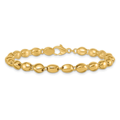 Polished Fancy Beaded Link 5.25mm Bracelet 7.25"