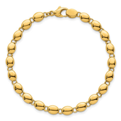Polished Fancy Beaded Link 5.25mm Bracelet 7.25"
