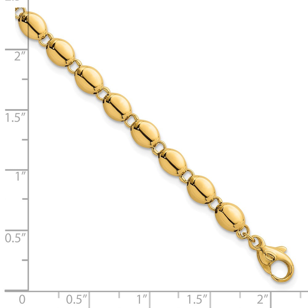 Polished Fancy Beaded Link 5.25mm Bracelet 7.25"